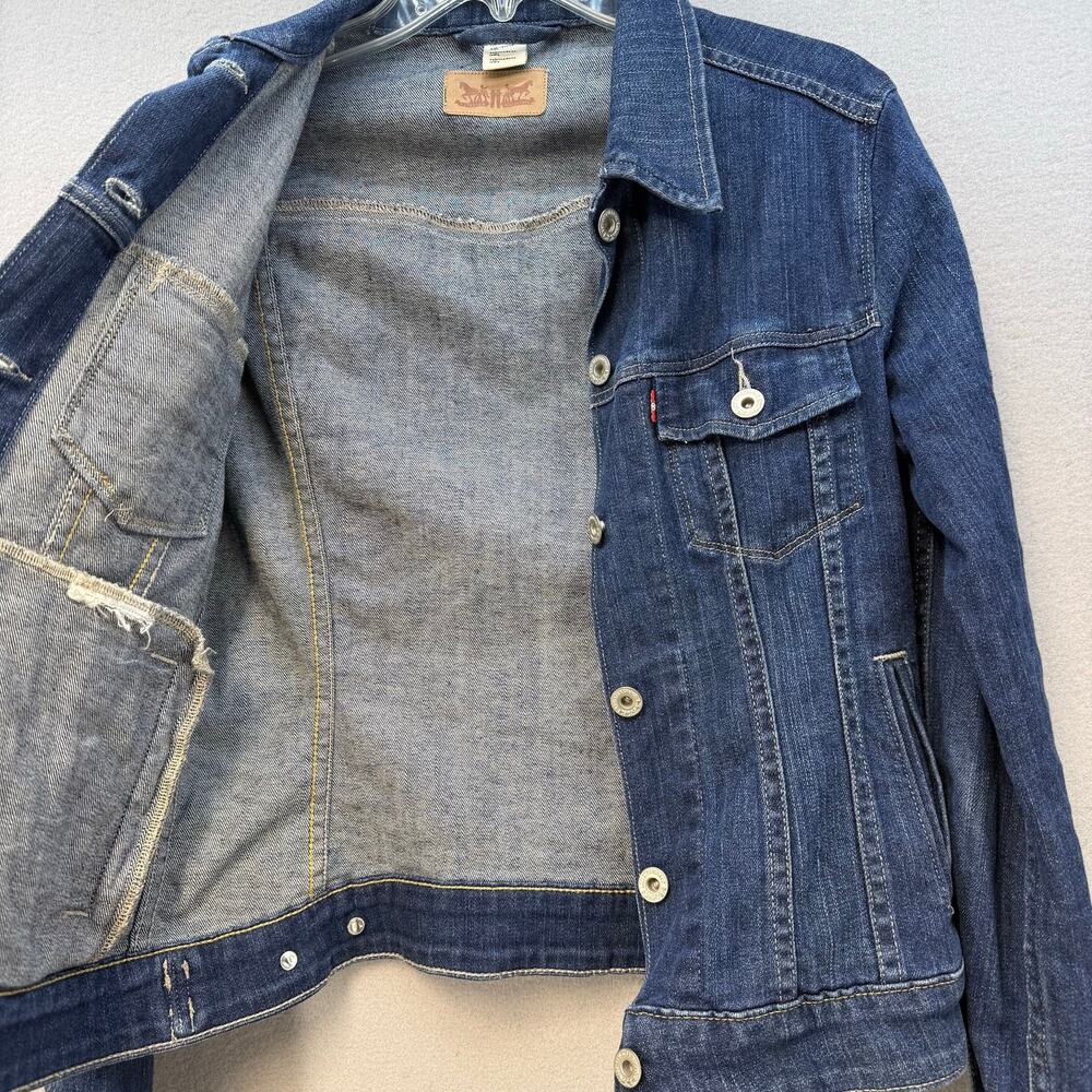 Levi's Denim Jacket Women's S Blue Stretch Trucker Jacket Summer Jacket - Picture 6 of 13